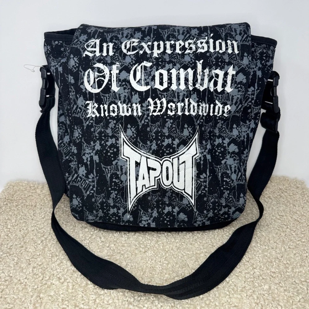 Y2K Tapout Messenger / Backpack Convertible Bag Vintage MMA Expression Of Combat